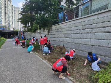 ？ 안양3동 주민자치위원회 및 통친회 수암천 산책로 화단 정리 이미지