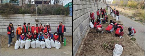 안양3동 통장협의회, 수암천 산책로 화단 정리 이미지
