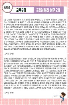 [교육후기/청년층] 프로일잘러 실무 2기